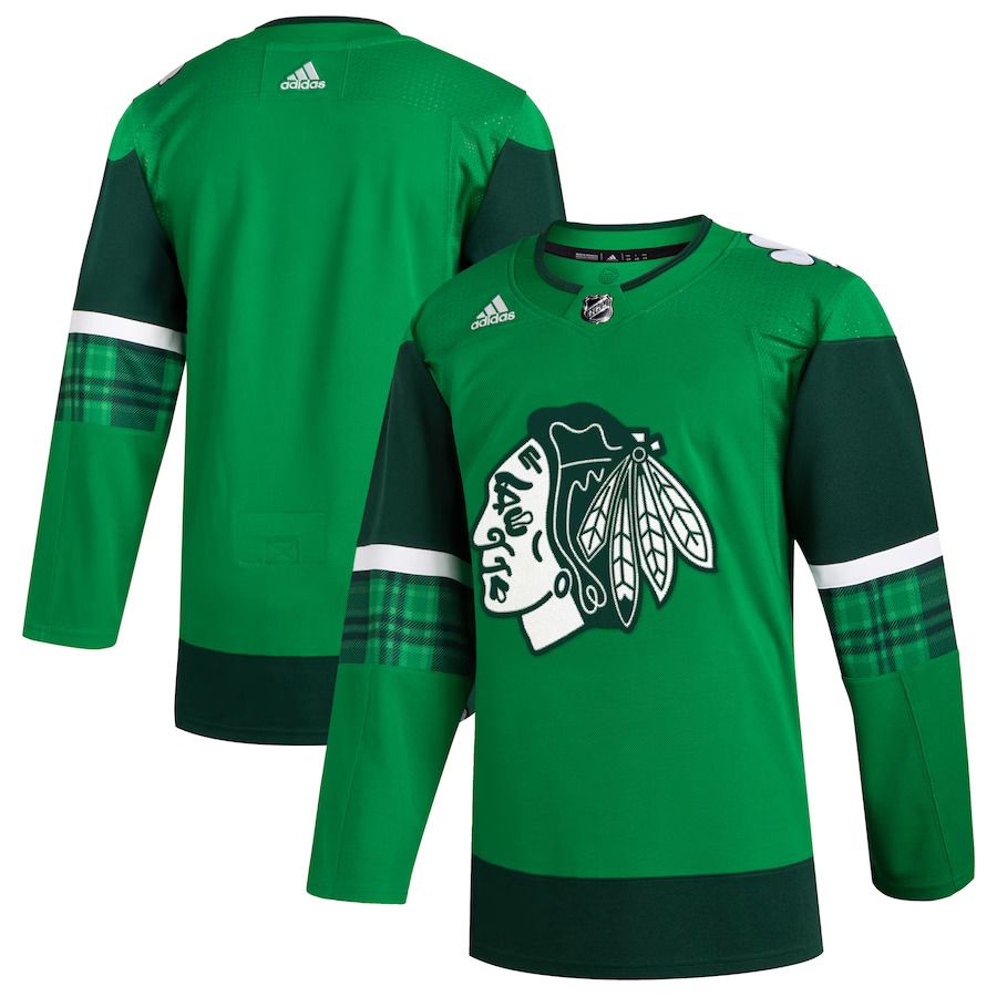 Men Chicago Blackhawks adidas Kelly Green 2023 St. Patricks Day Primegreen Authentic NHL Jersey